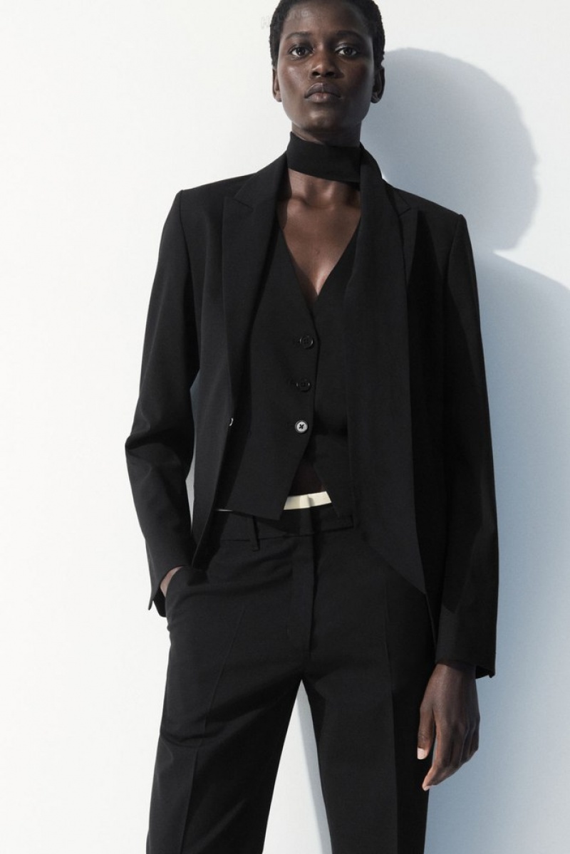 Black COS The Deconstructed Trousers | KO40-A8SR