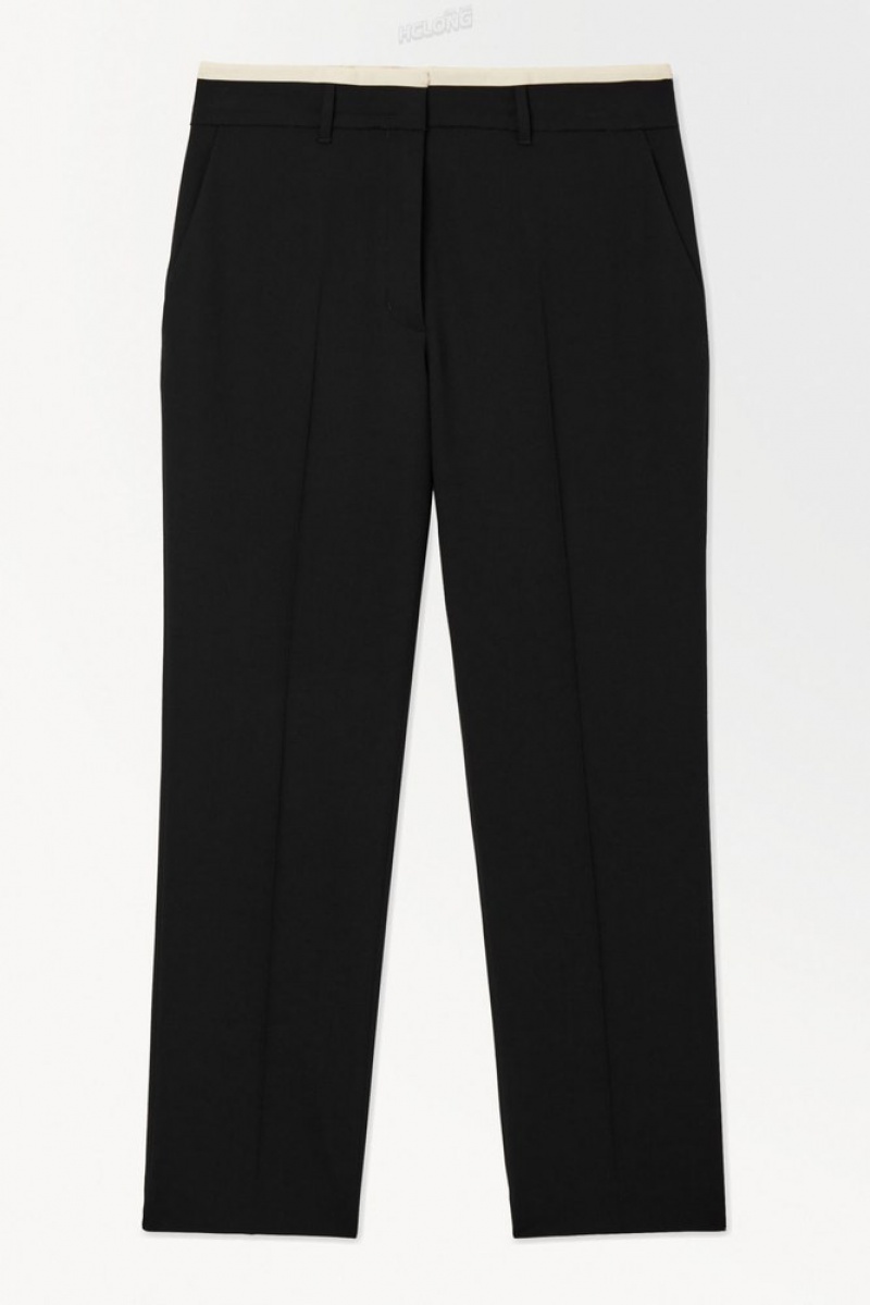 Black COS The Deconstructed Trousers | KO40-A8SR