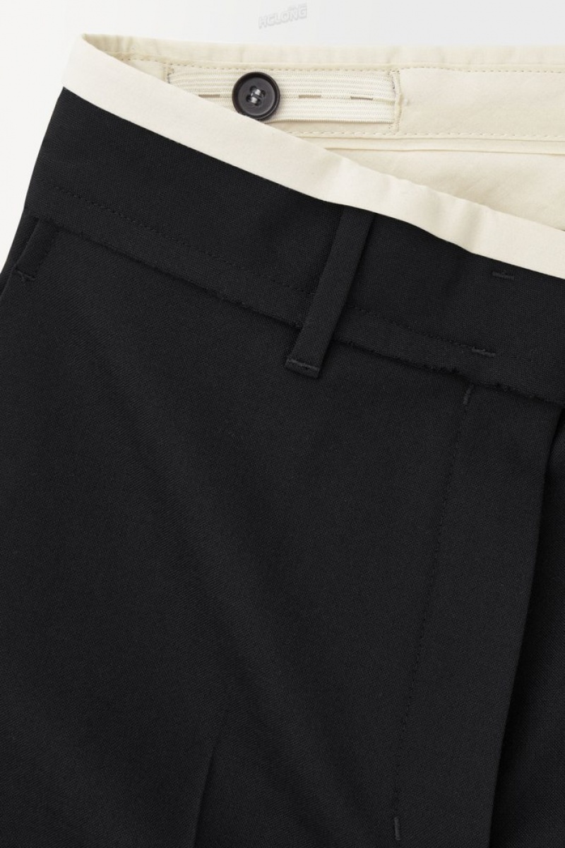 Black COS The Deconstructed Trousers | KO40-A8SR