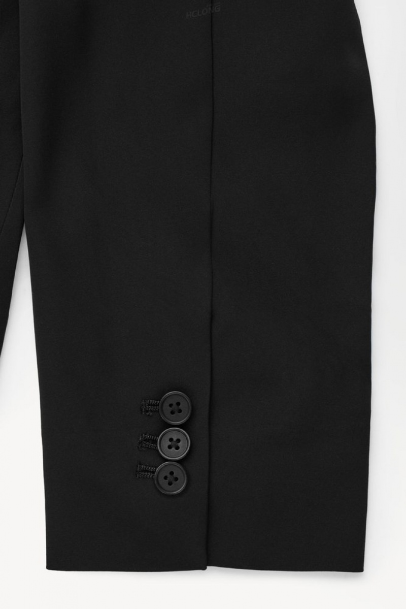 Black COS The Draped-Waist Blazer | OK10-Q8FN