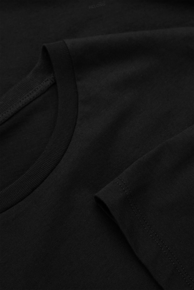 Black COS The Extra Fine T-Shirt | CZ51-U6OD