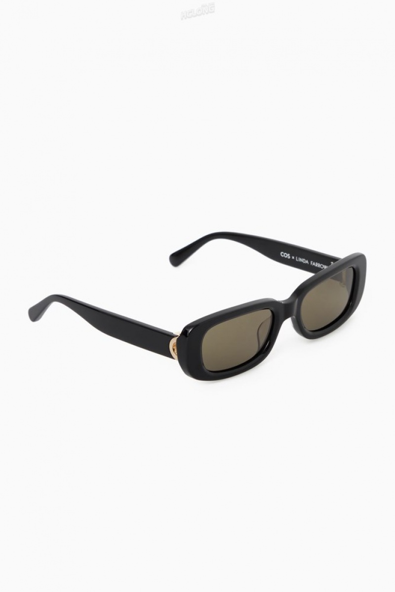 Black COS The Rectangle Acetate Sunglasses | FZ42-X4PH