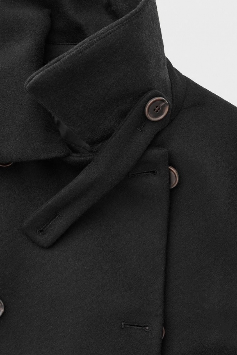 Black COS The Recycled-Cashmere Trench Coat | OA89-I7TR