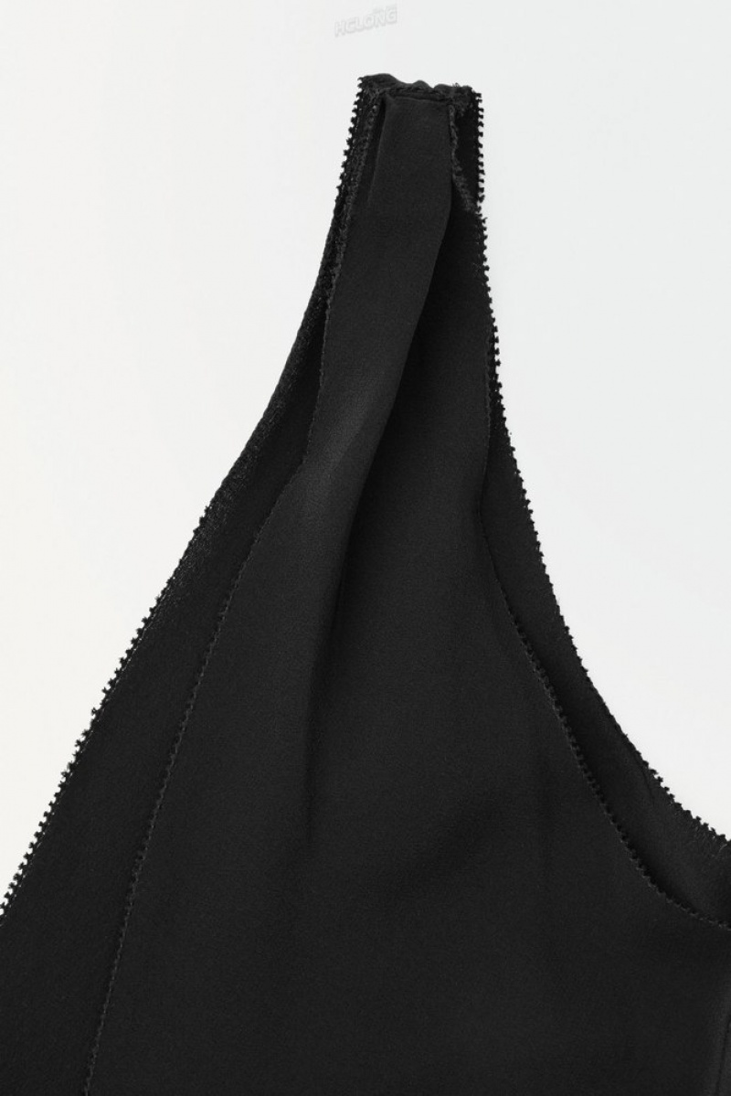 Black COS The Silk Scarf Dress | JL00-V9FM