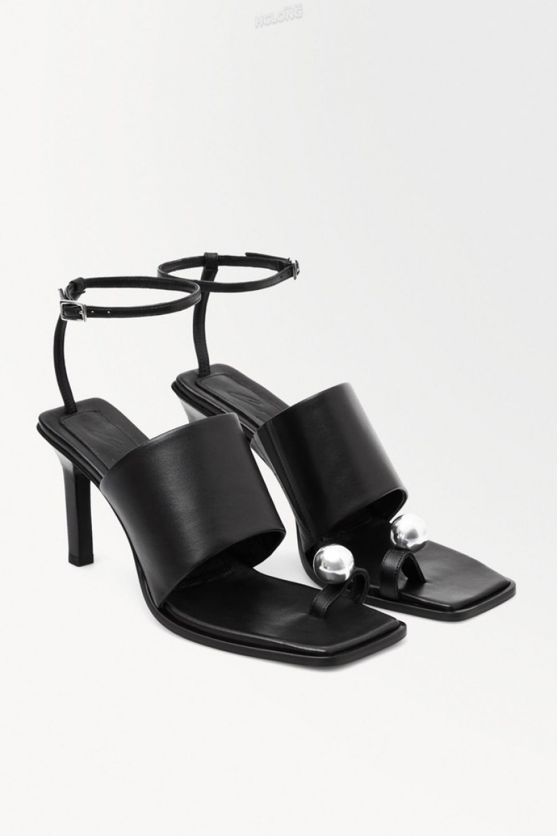 Black COS The Sphere Heeled Sandals | BV73-Y9VA