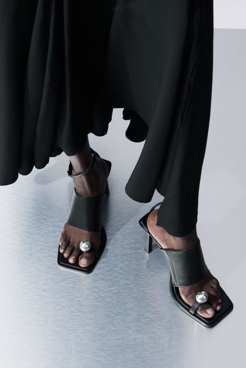 Black COS The Sphere Heeled Sandals | BV73-Y9VA