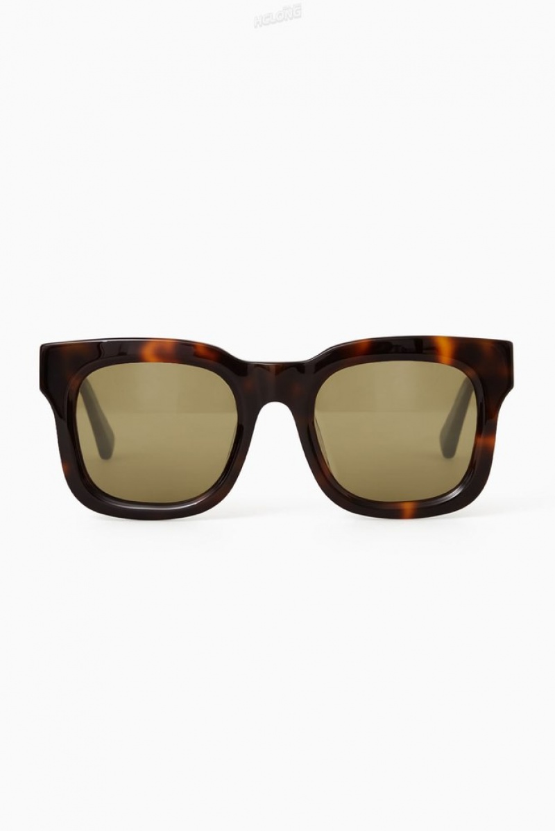 Black COS The Square Acetate Sunglasses | PE95-H5ZC