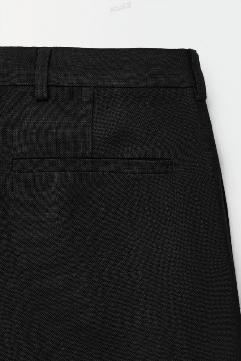 Black COS The Tailored Straight-Leg Trousers | LM33-K3ZZ