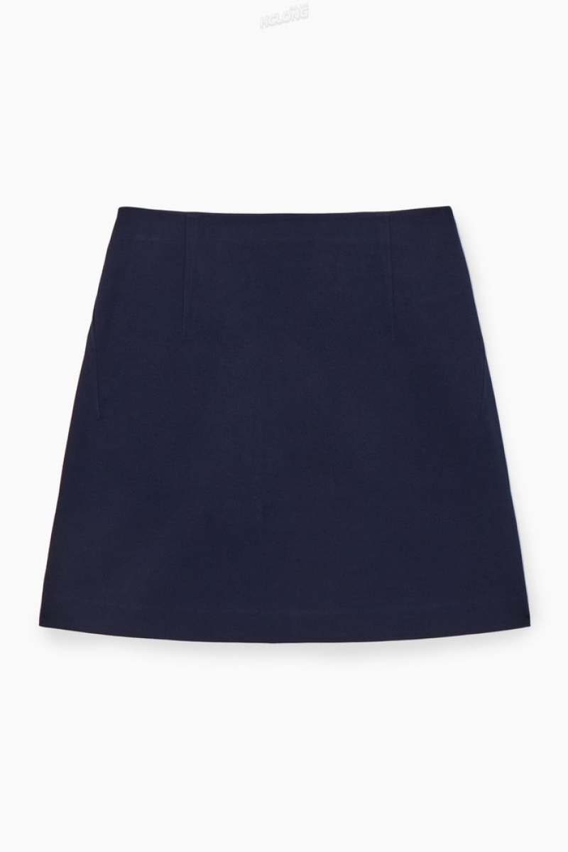 Black COS Twill Mini Skirt | JC98-U0ZV