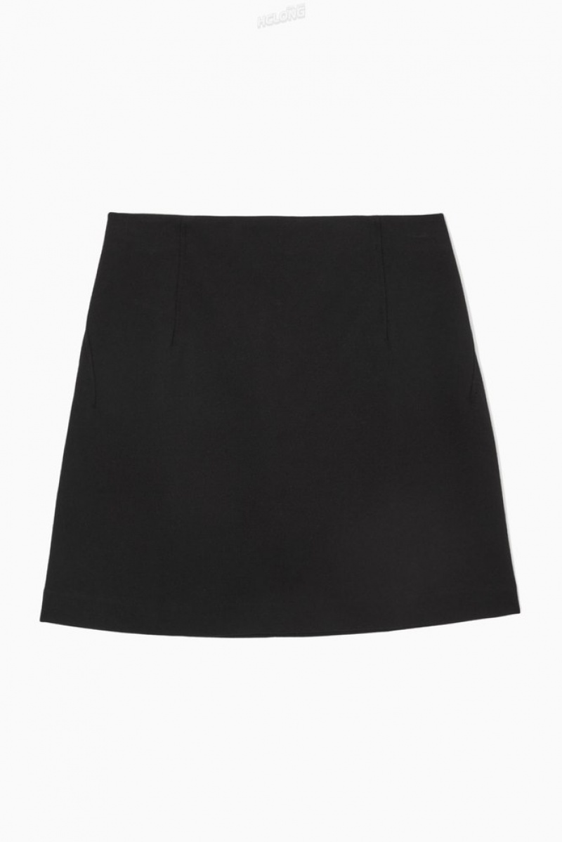 Black COS Twill Mini Skirt | NP94-R2CO