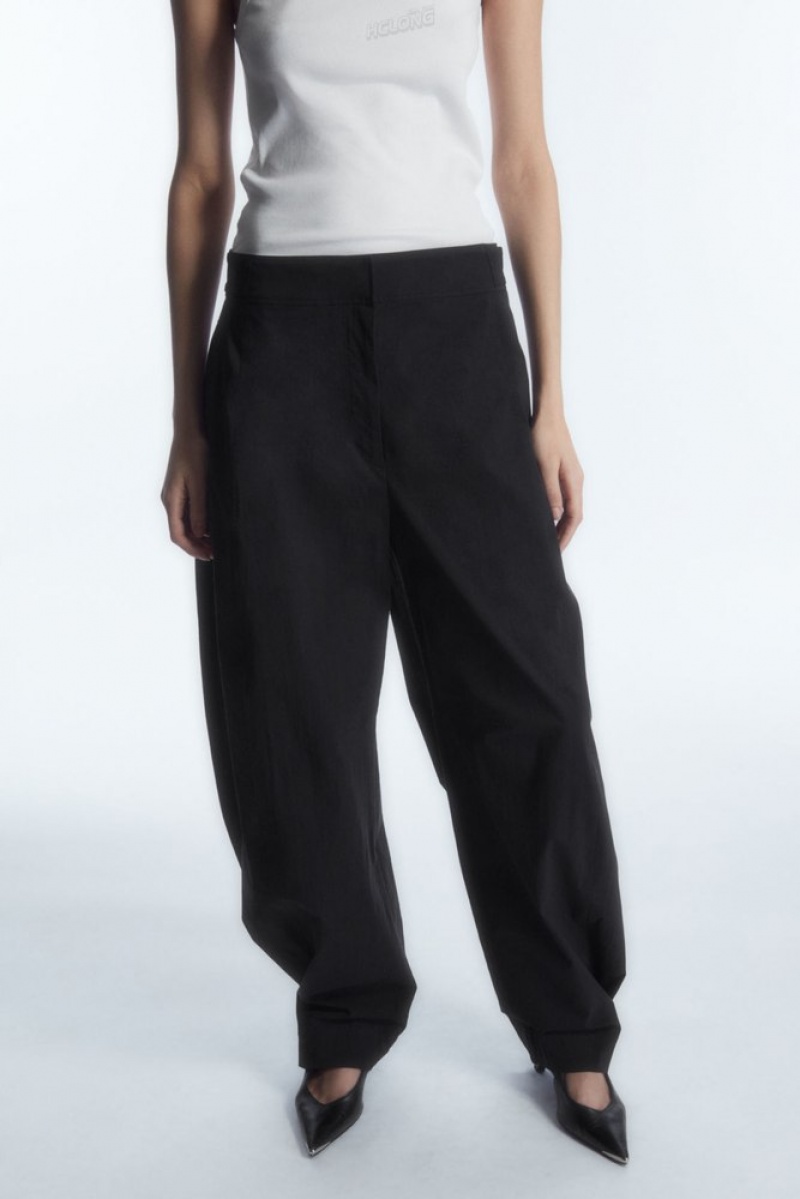 Black COS Utility Barrel-Leg Pants | EK06-H8UY