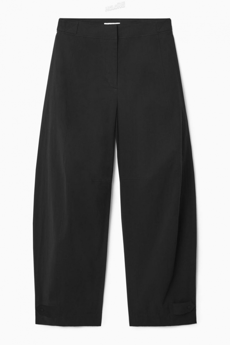 Black COS Utility Barrel-Leg Pants | EK06-H8UY