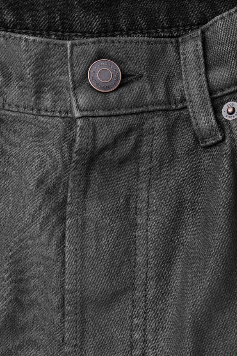 Black COS Volume Coated-Denim Jeans - Wide | EF04-A3EH