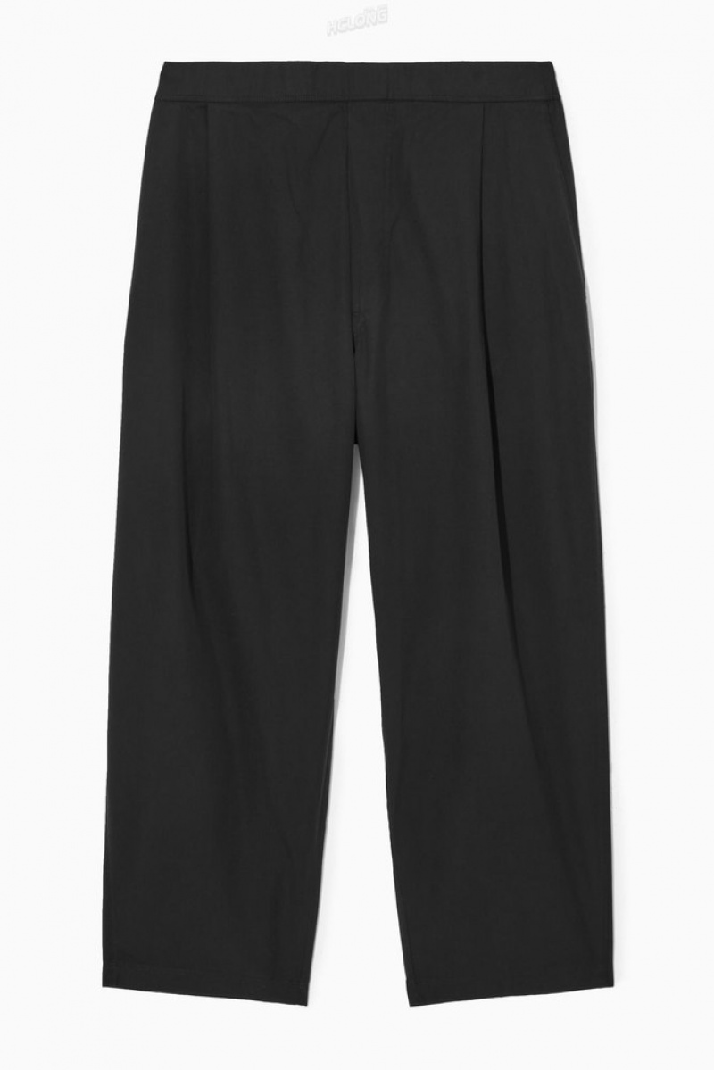 Black COS Wide-Leg Elasticated Pants | EX86-G0SL