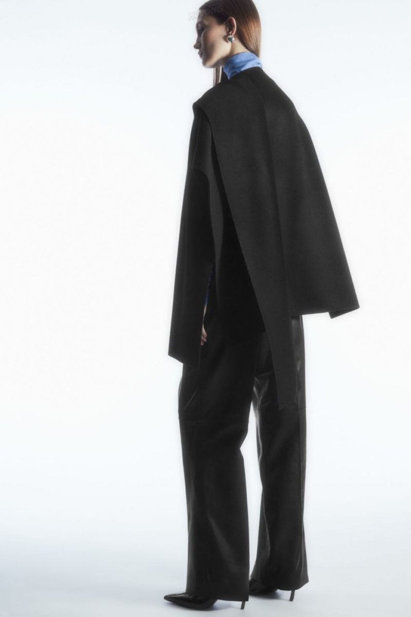 Black COS Wool-Blend Cape | NW23-A5ST