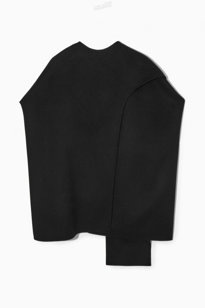 Black COS Wool-Blend Cape | NW23-A5ST