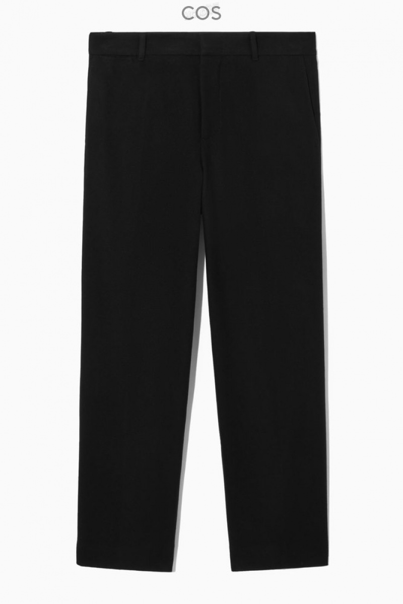 Black COS Wool-Blend Relaxed Tailored Pants | WW22-K2LT