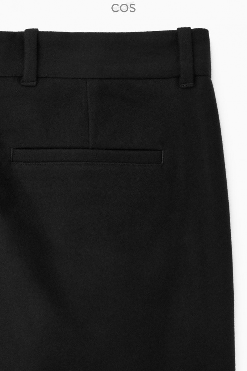 Black COS Wool-Blend Relaxed Tailored Pants | WW22-K2LT