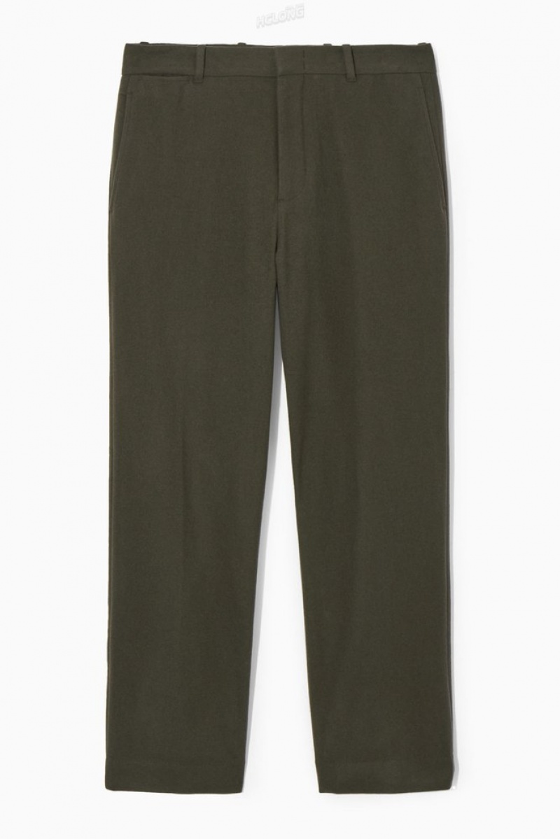 Black COS Wool-Blend Relaxed Tailored Trousers | IR61-P8IV