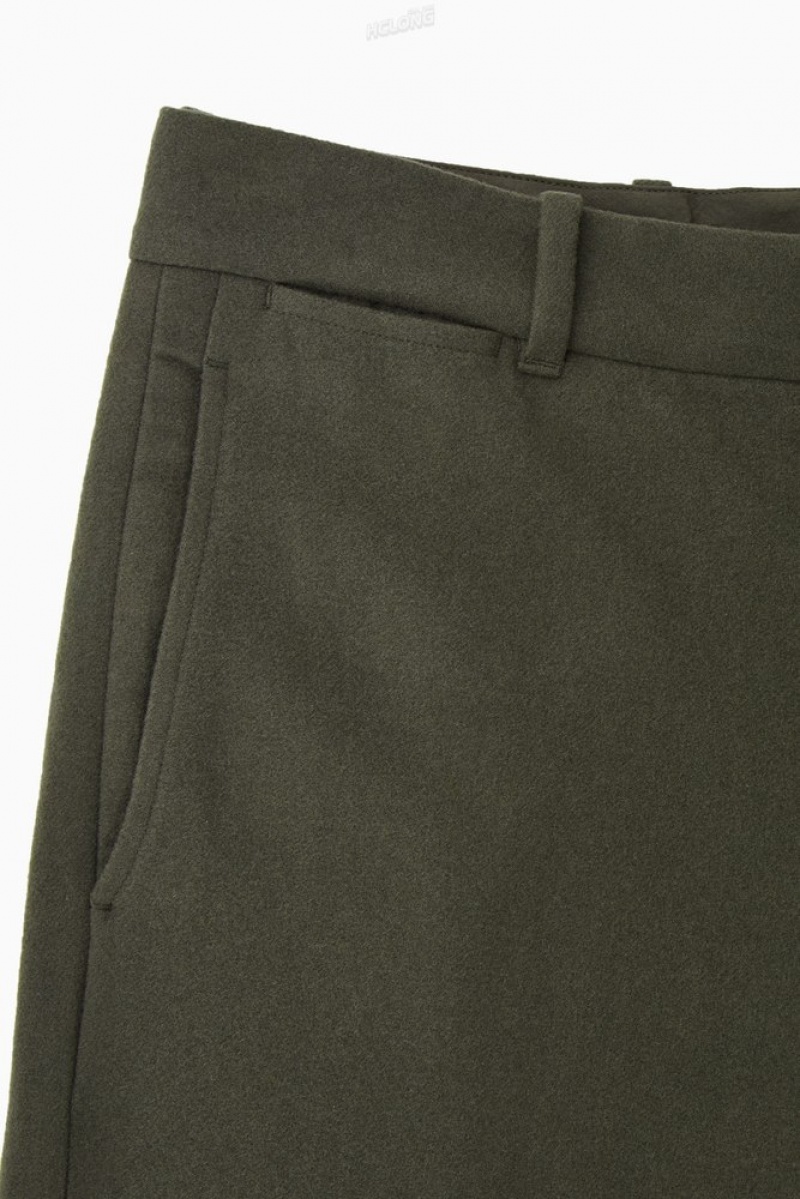 Black COS Wool-Blend Relaxed Tailored Trousers | IR61-P8IV