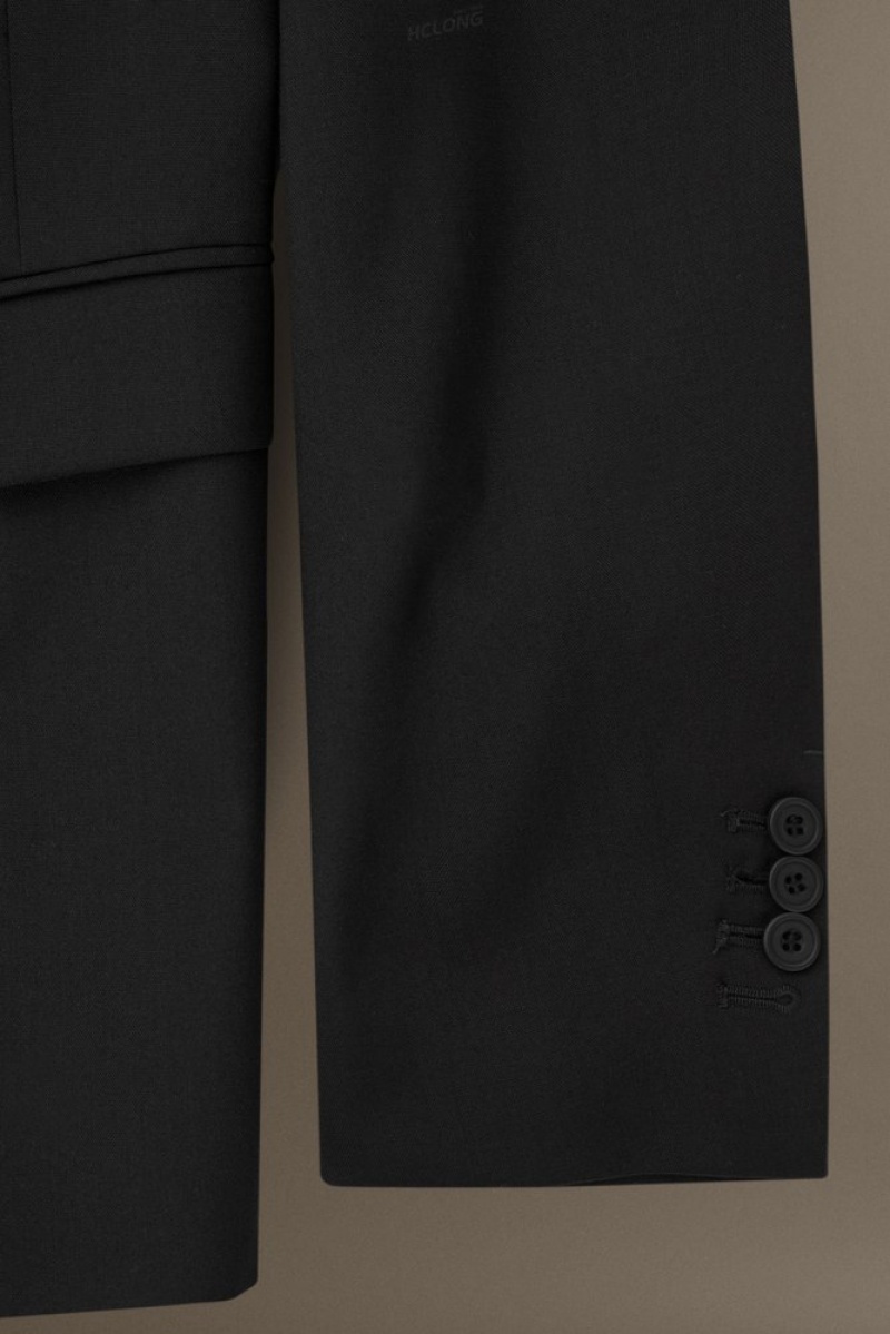 Black COS Wool-Hopsack Blazer - Slim | EN59-L7OF