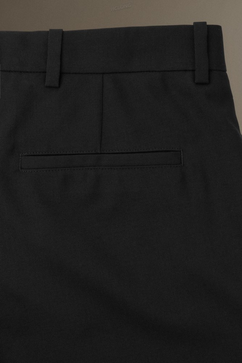 Black COS Wool-Hopsack Pants - Wide | AA75-C3BE