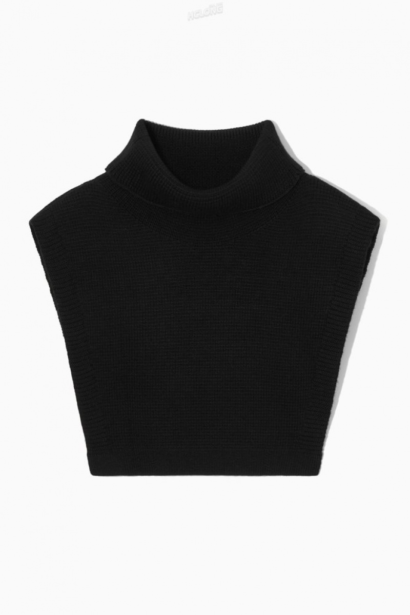 Black COS Wool Rollneck Collar | NV71-R3IT