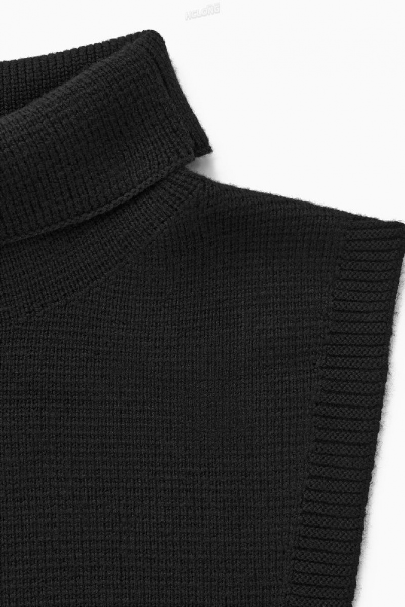 Black COS Wool Rollneck Collar | NV71-R3IT