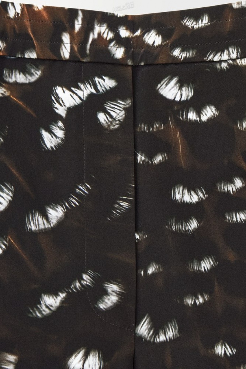 Black / Feather Print COS The Feather-Print Silk Trousers | FA96-P3AG