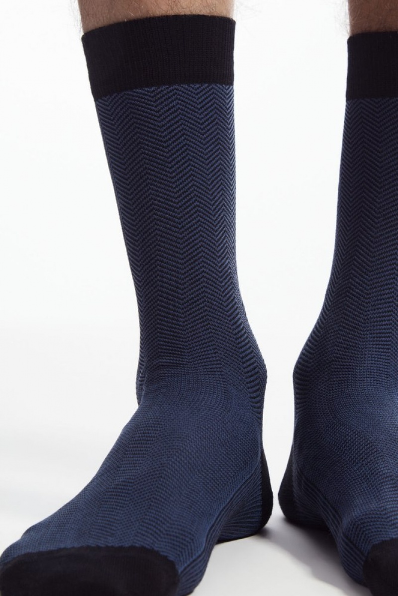 Black / Herringbone COS Herringbone Socks | JL69-E4FS