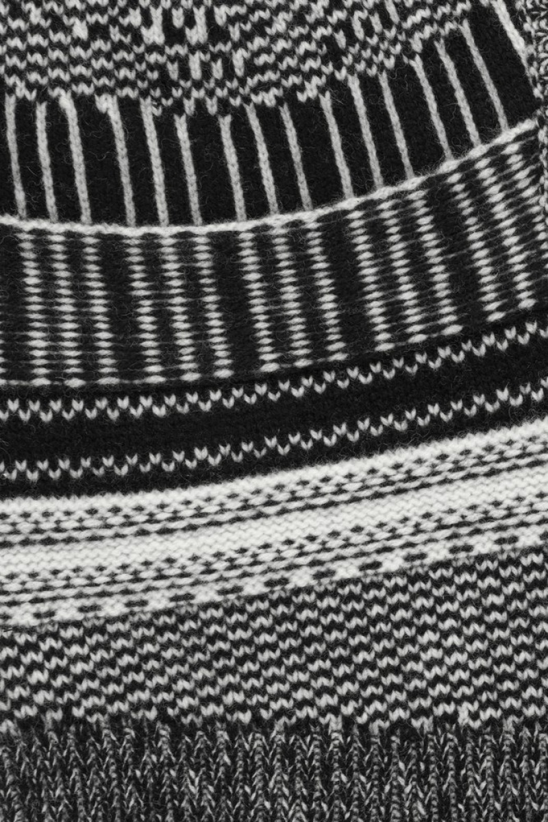 Black / White COS Fair Isle Merino Wool Balaclava | JL76-R3GV