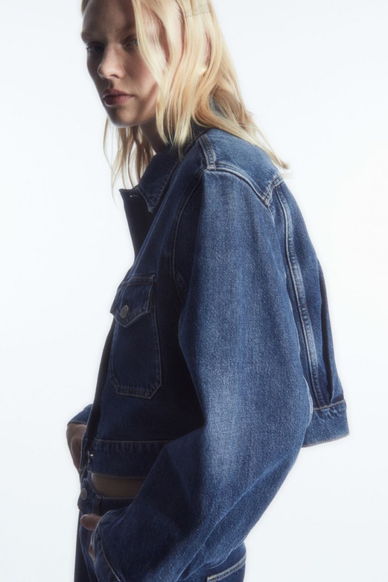 Blue COS Cropped Denim Jacket | HT83-H6PI