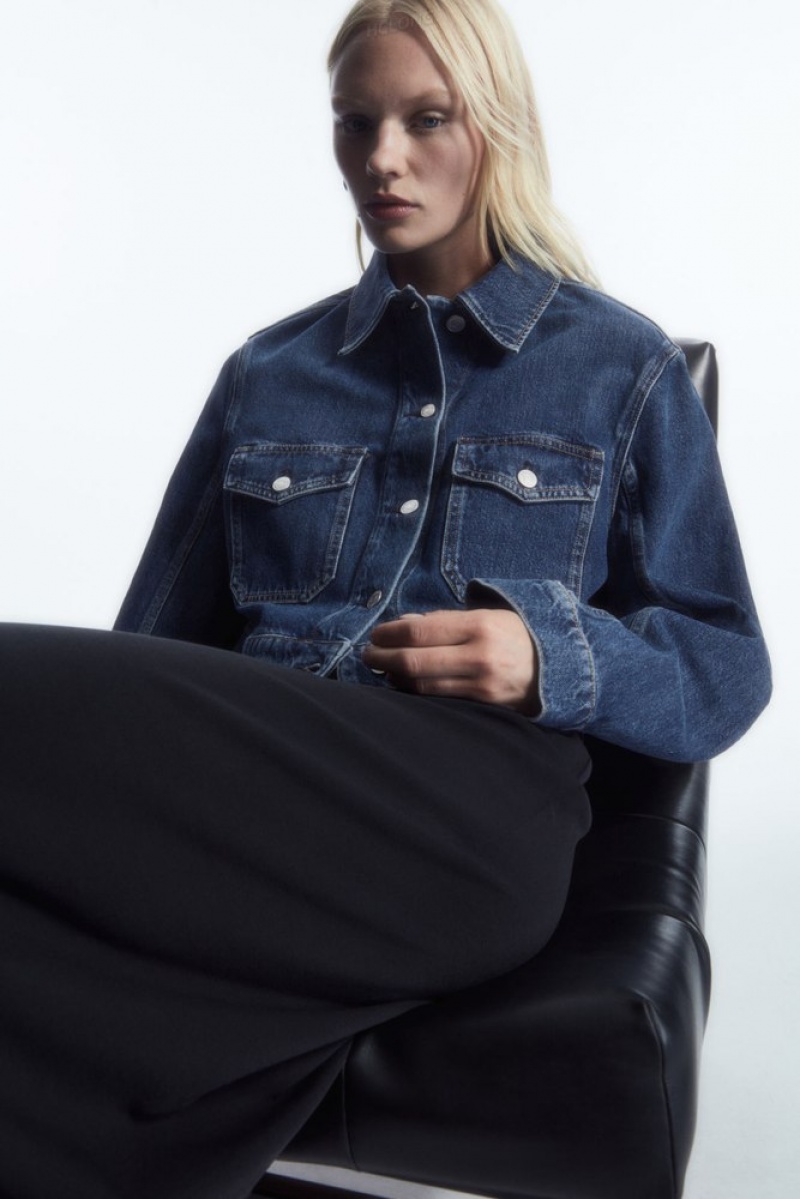 Blue COS Cropped Denim Jacket | HT83-H6PI