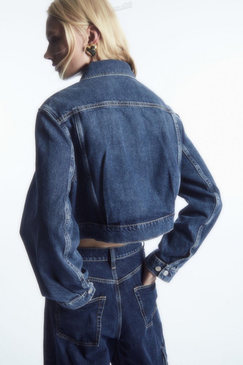 Blue COS Cropped Denim Jacket | HT83-H6PI