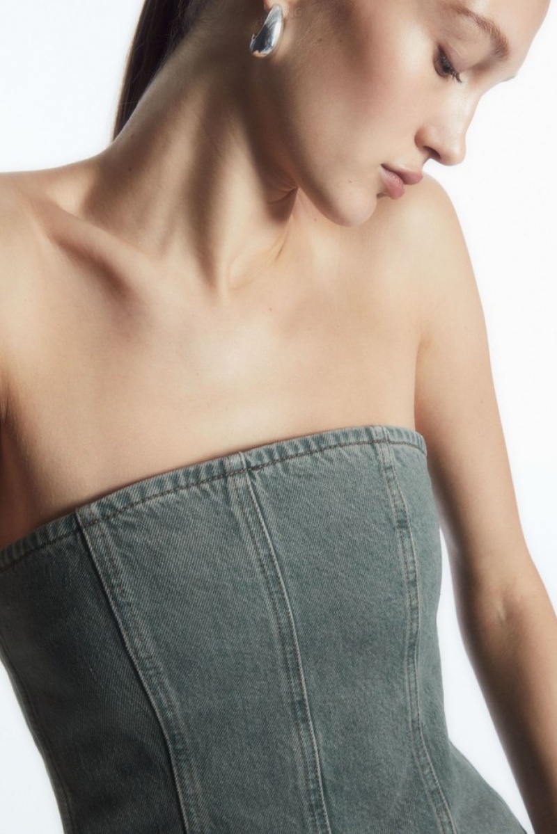 Blue COS Denim Bustier | YQ40-Q5NG