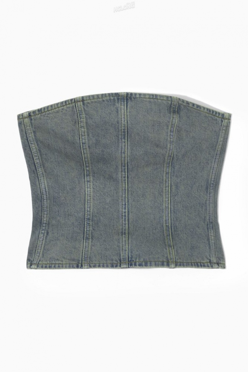 Blue COS Denim Bustier | YQ40-Q5NG