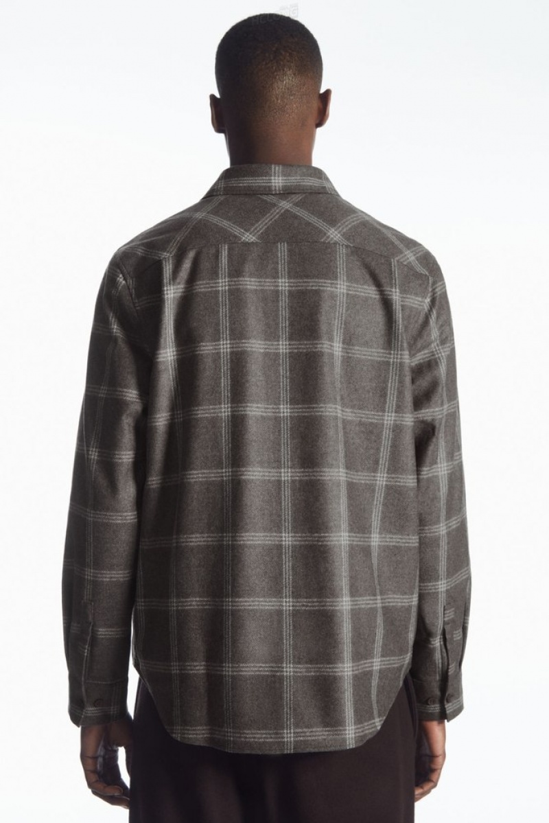 Blue / Checked COS Checked Wool Shirt | WD36-K6GQ