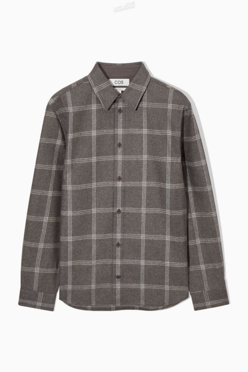 Blue / Checked COS Checked Wool Shirt | WD36-K6GQ