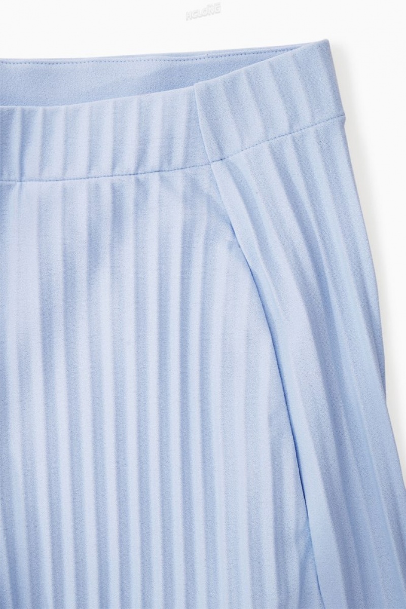 Bright Blue COS Pleated Elasticated Trousers | GH24-A2TR