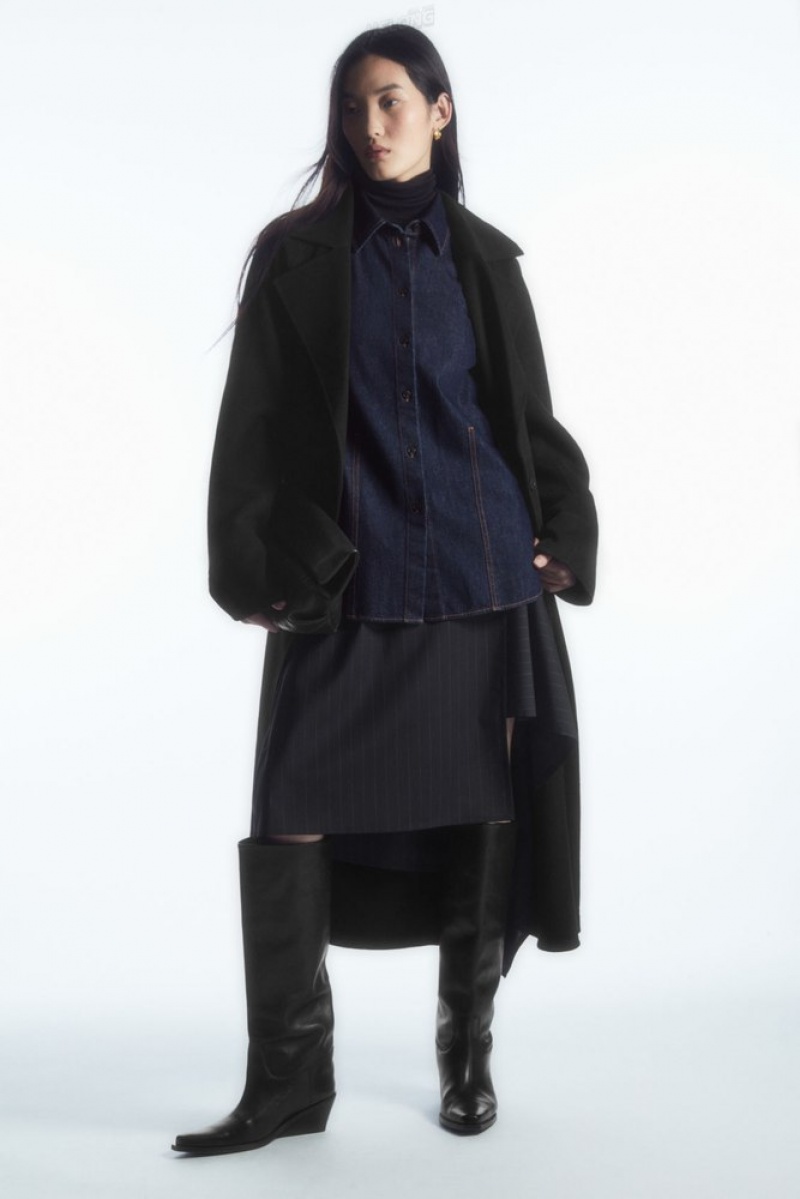 Brown COS Belted Double-Faced Wool Coat | YK97-Y2CA