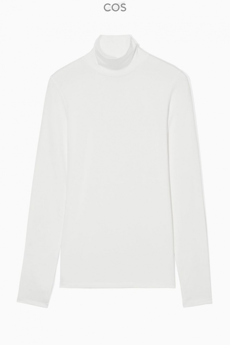 COS Long-Sleeved Jersey Roll-Neck Top | FB47-Q5HF