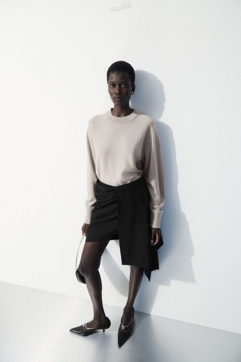 Chalk Beige COS The Essential Cashmere Sweater | HV54-X9YR