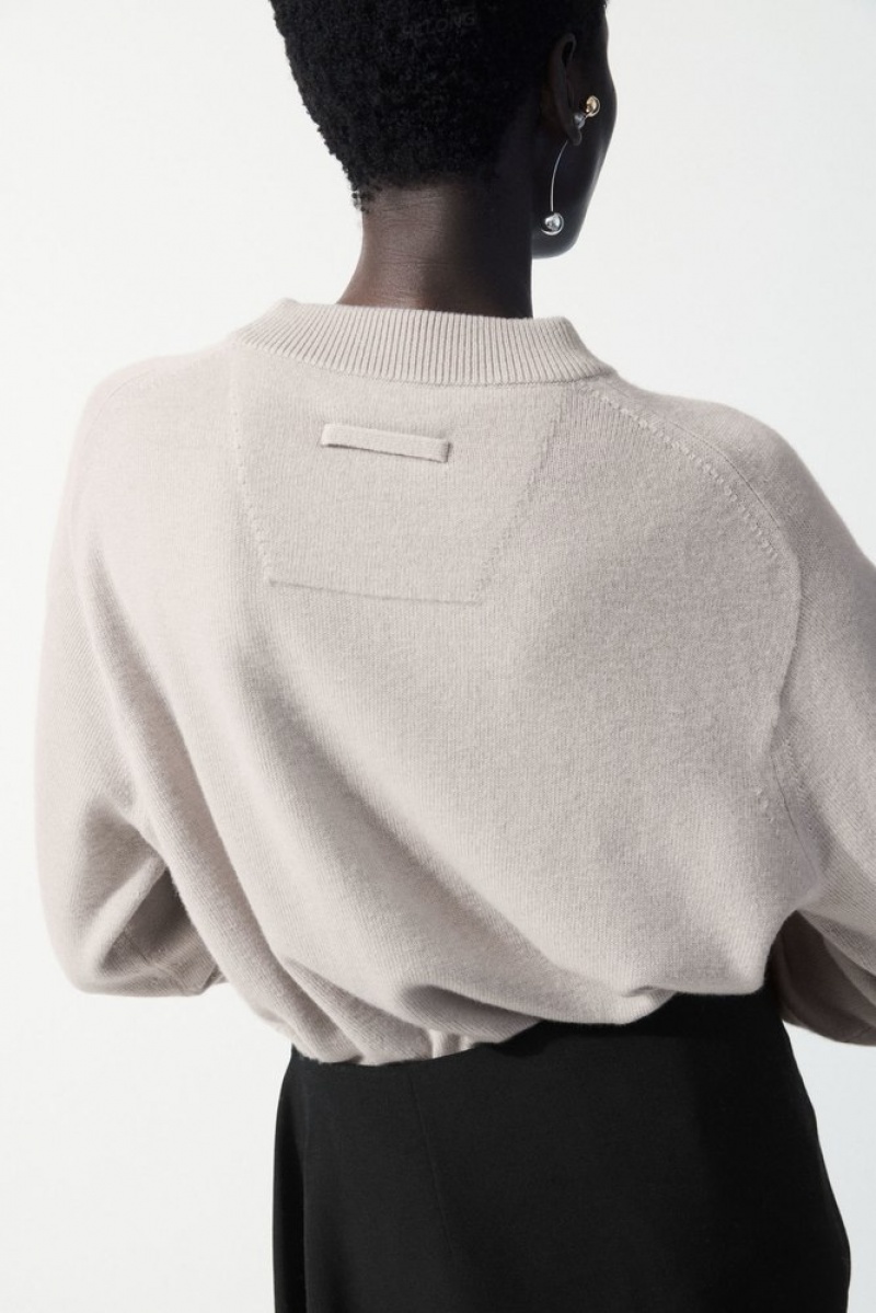 Chalk Beige COS The Essential Cashmere Sweater | HV54-X9YR