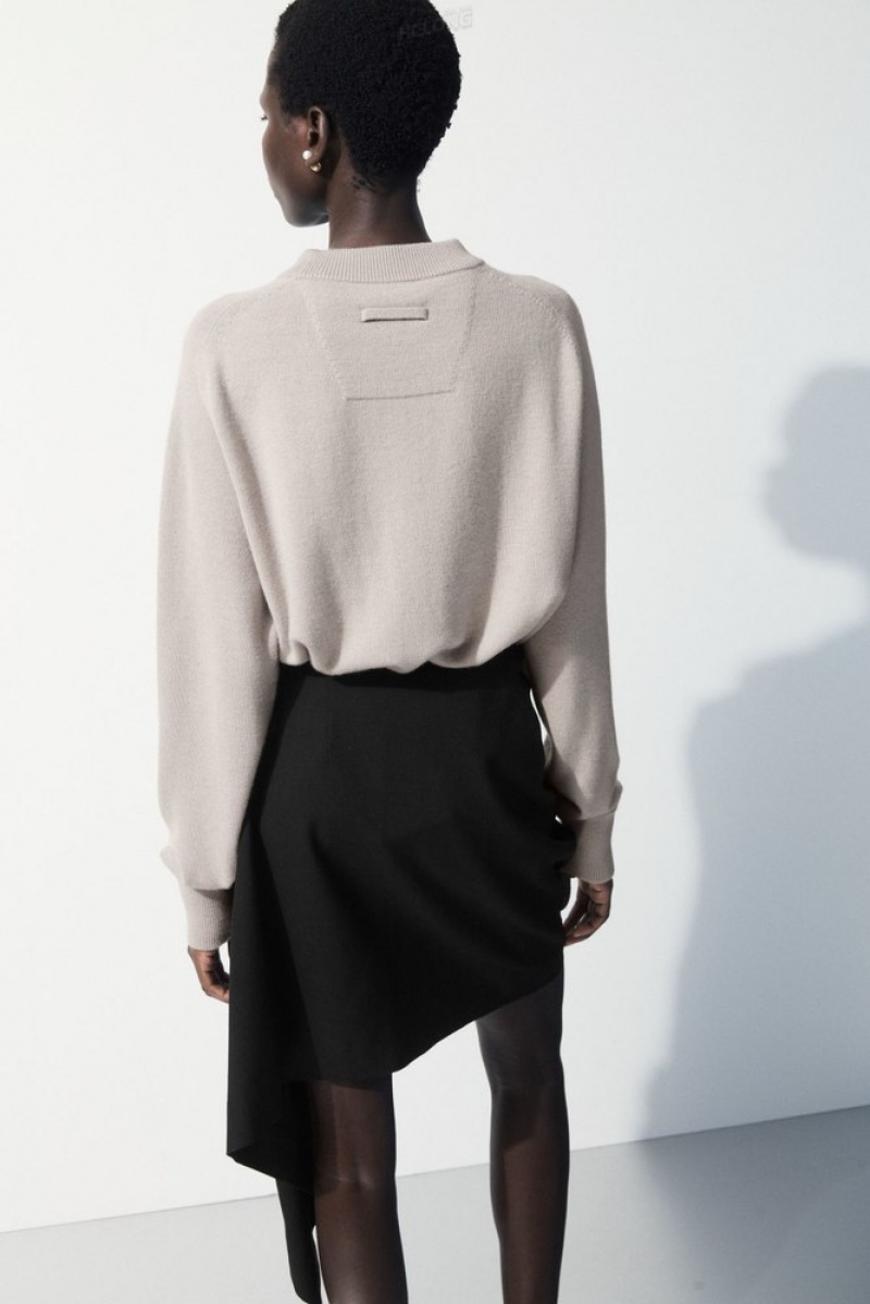 Chalk Beige COS The Essential Cashmere Sweater | HV54-X9YR