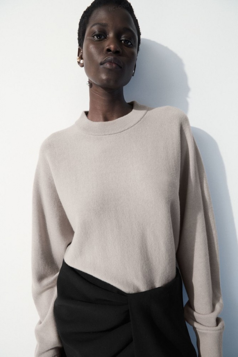 Chalk Beige COS The Essential Cashmere Sweater | HV54-X9YR