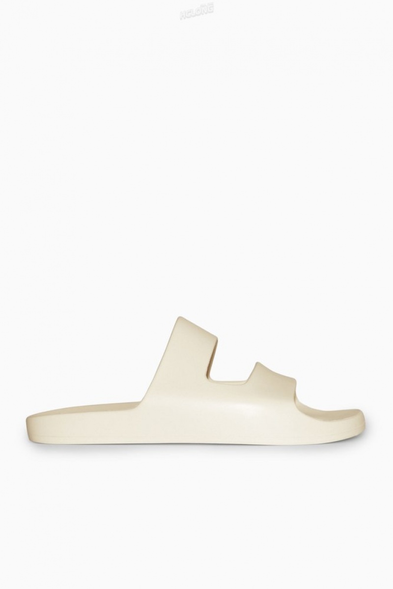 Cream COS Double-Strap Rubber Slides | QW18-R7UA