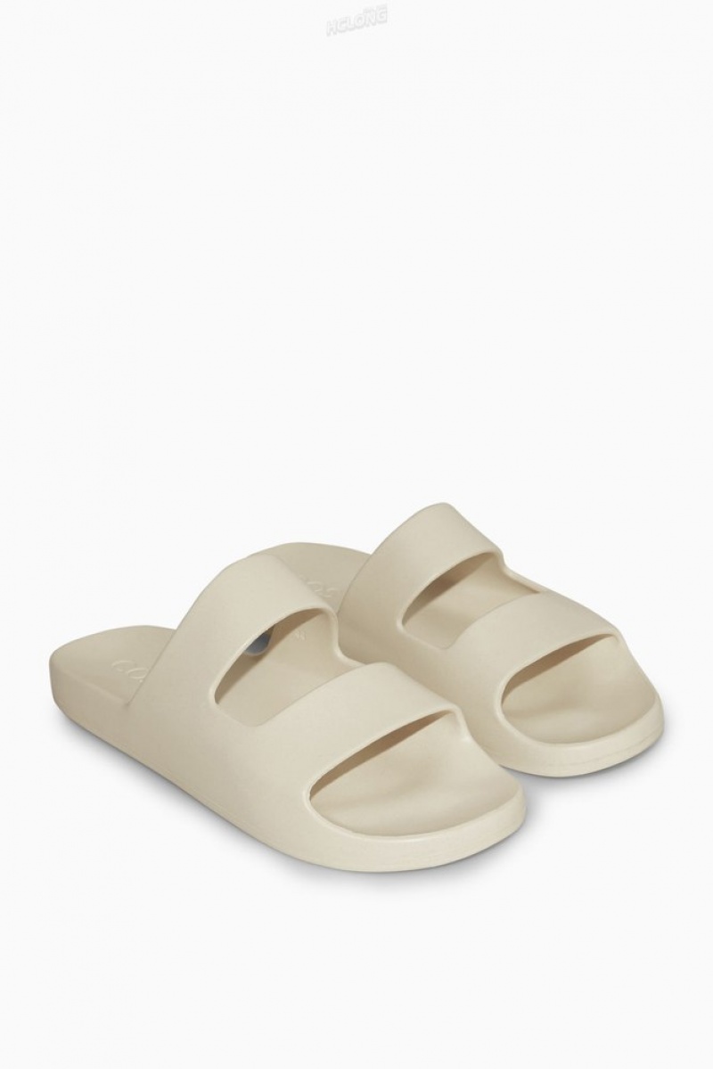 Cream COS Double-Strap Rubber Slides | QW18-R7UA