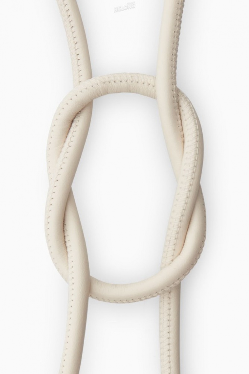 Cream COS Leather Rope Belt | YM83-J5WP