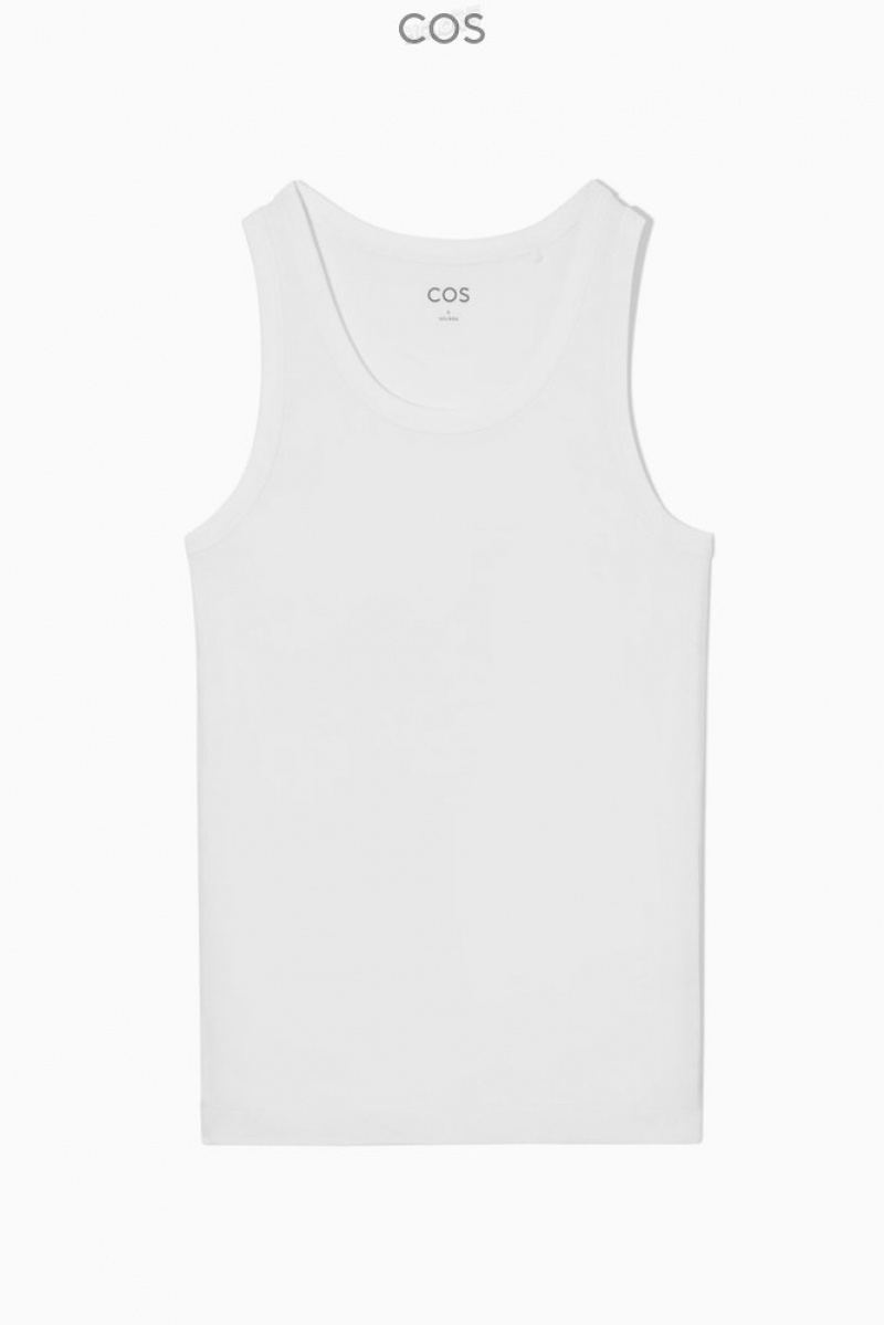 Cream COS Ribbed Tank Top | DC87-F8TL