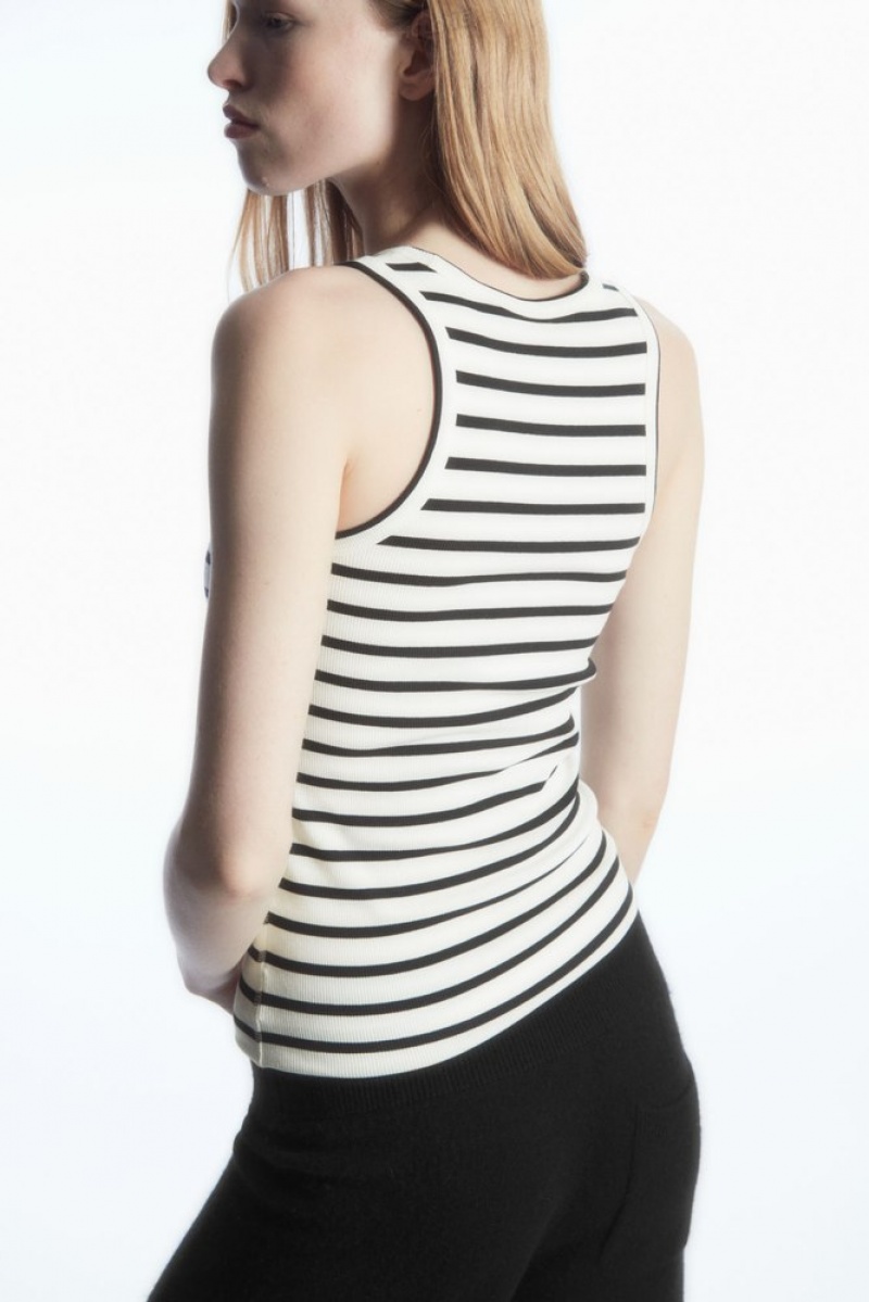 Cream COS Ribbed Tank Top | IS00-D1ON